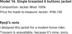 Model 14. Single breasted 6 buttons jacket