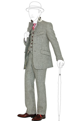 Model 15. Single breasted 3 buttons 3 piece suit